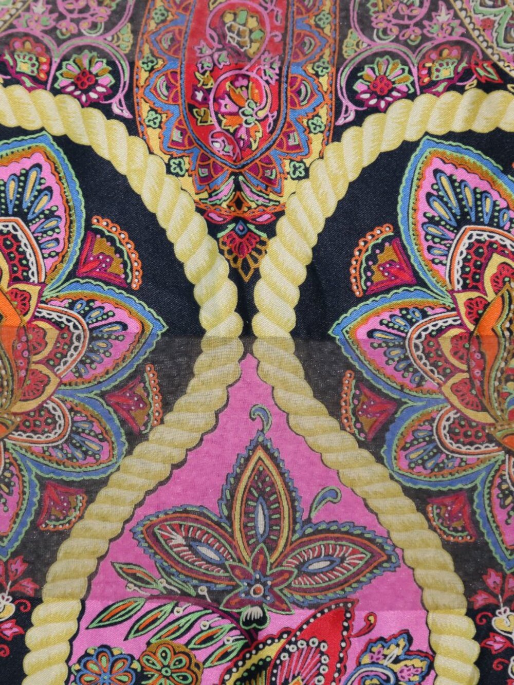 One of kind Auth Italy made Christian Dior Large silk scarf PHEASANT PAISLEY vtg - Picture 13 of 16